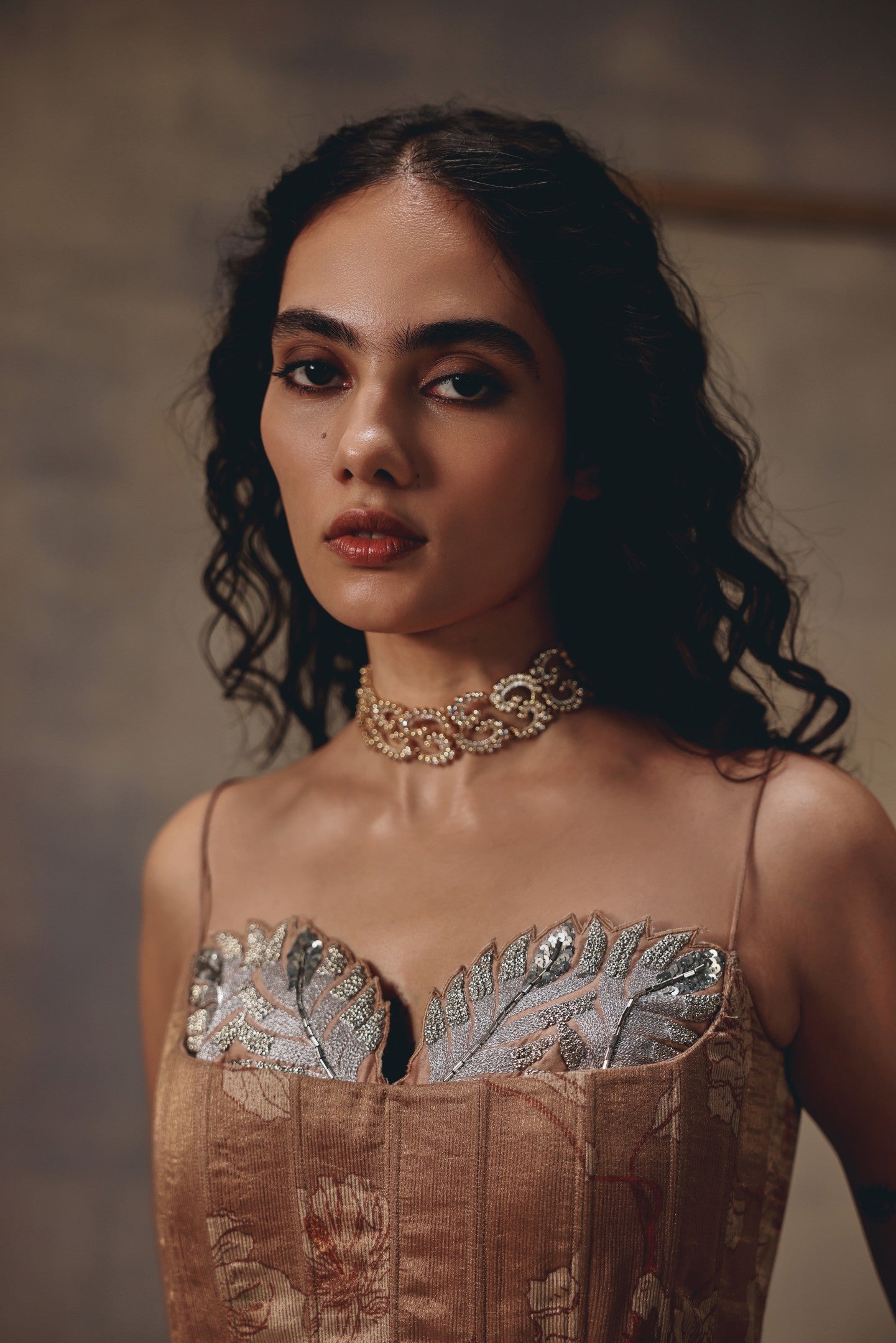 Mocha Empress Corset & Skirt ( As seen on Sakshi Keswani )