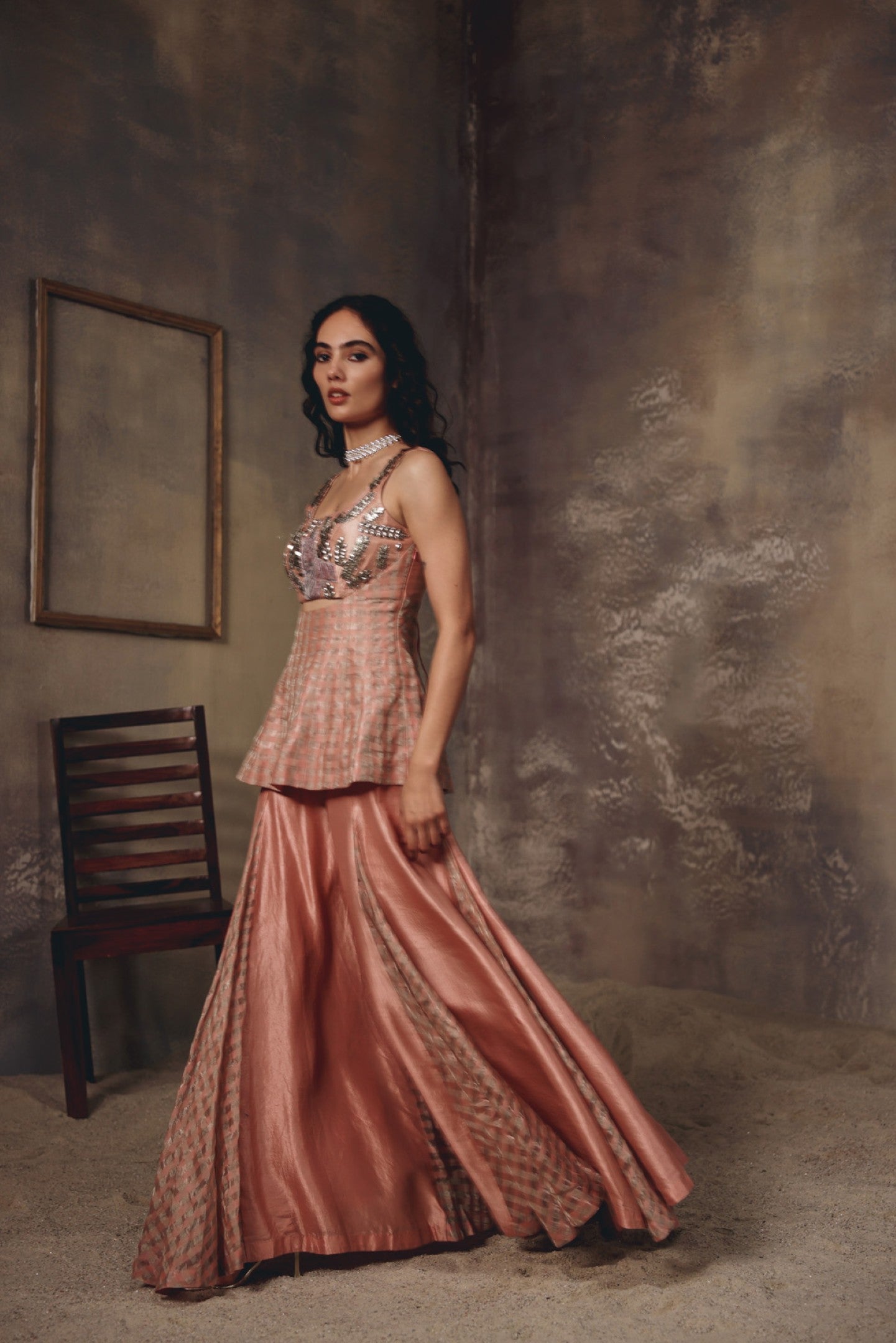 Blush Regal Peplum Set