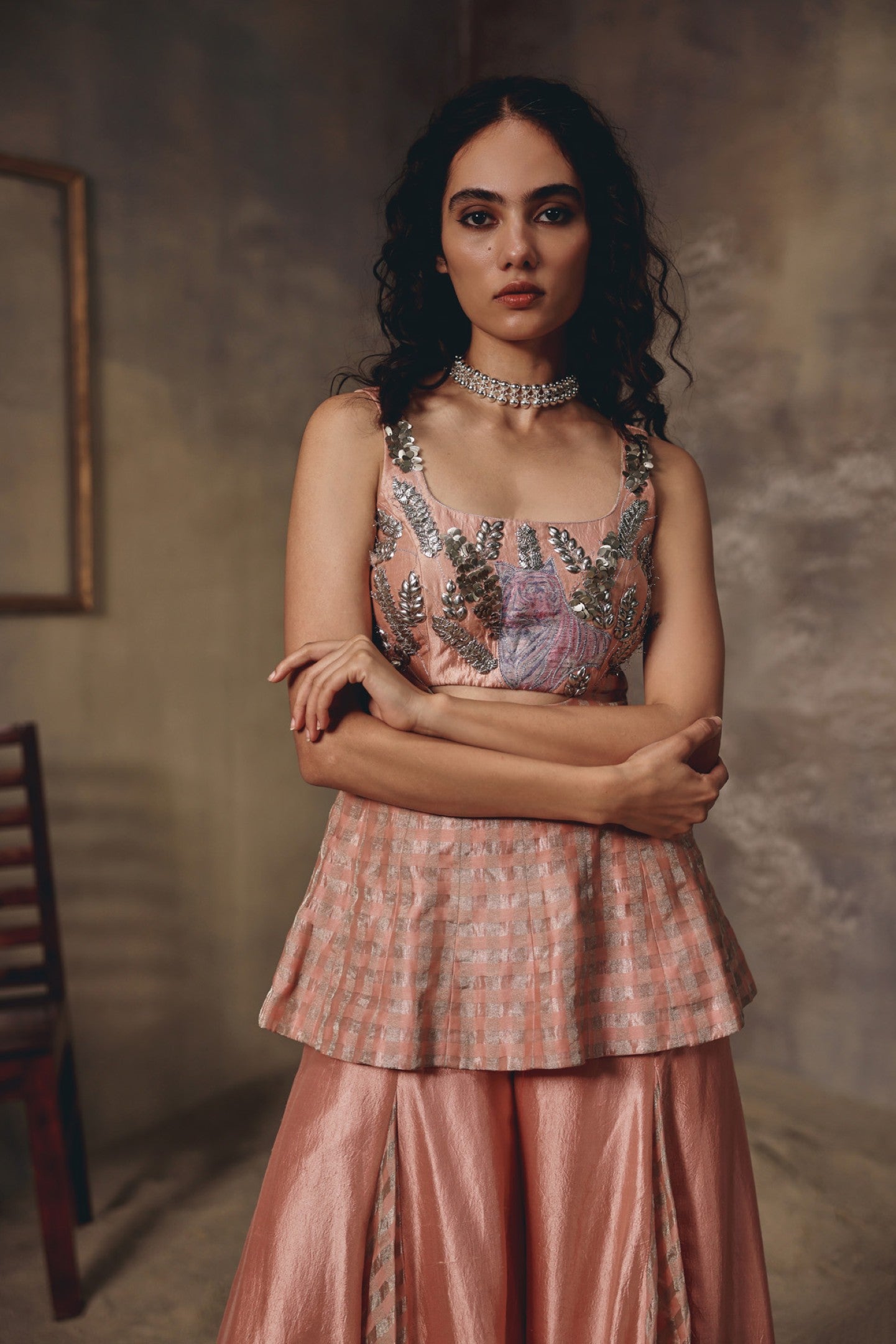 Blush Regal Peplum Set