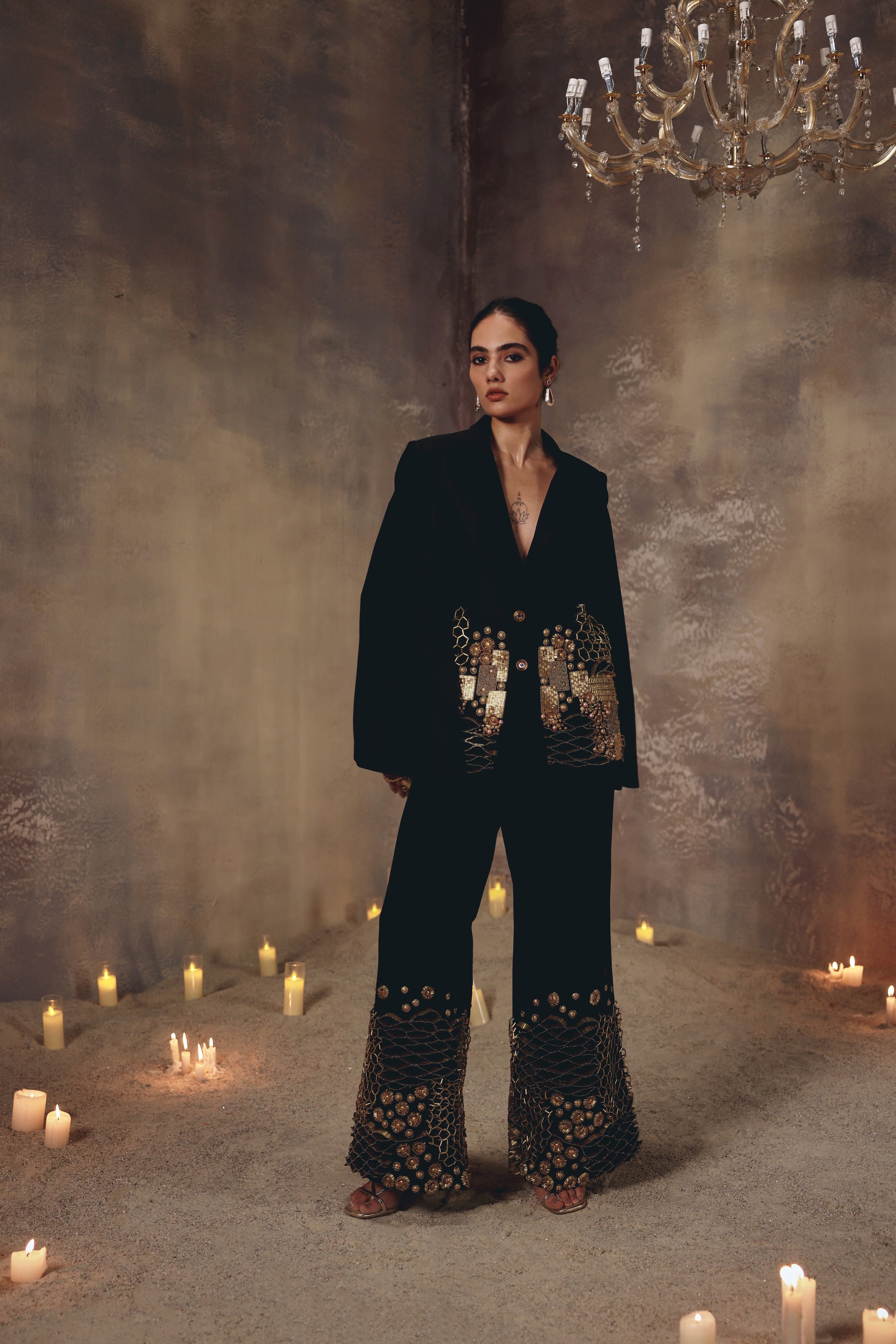 The Noir Regal Blazer Set