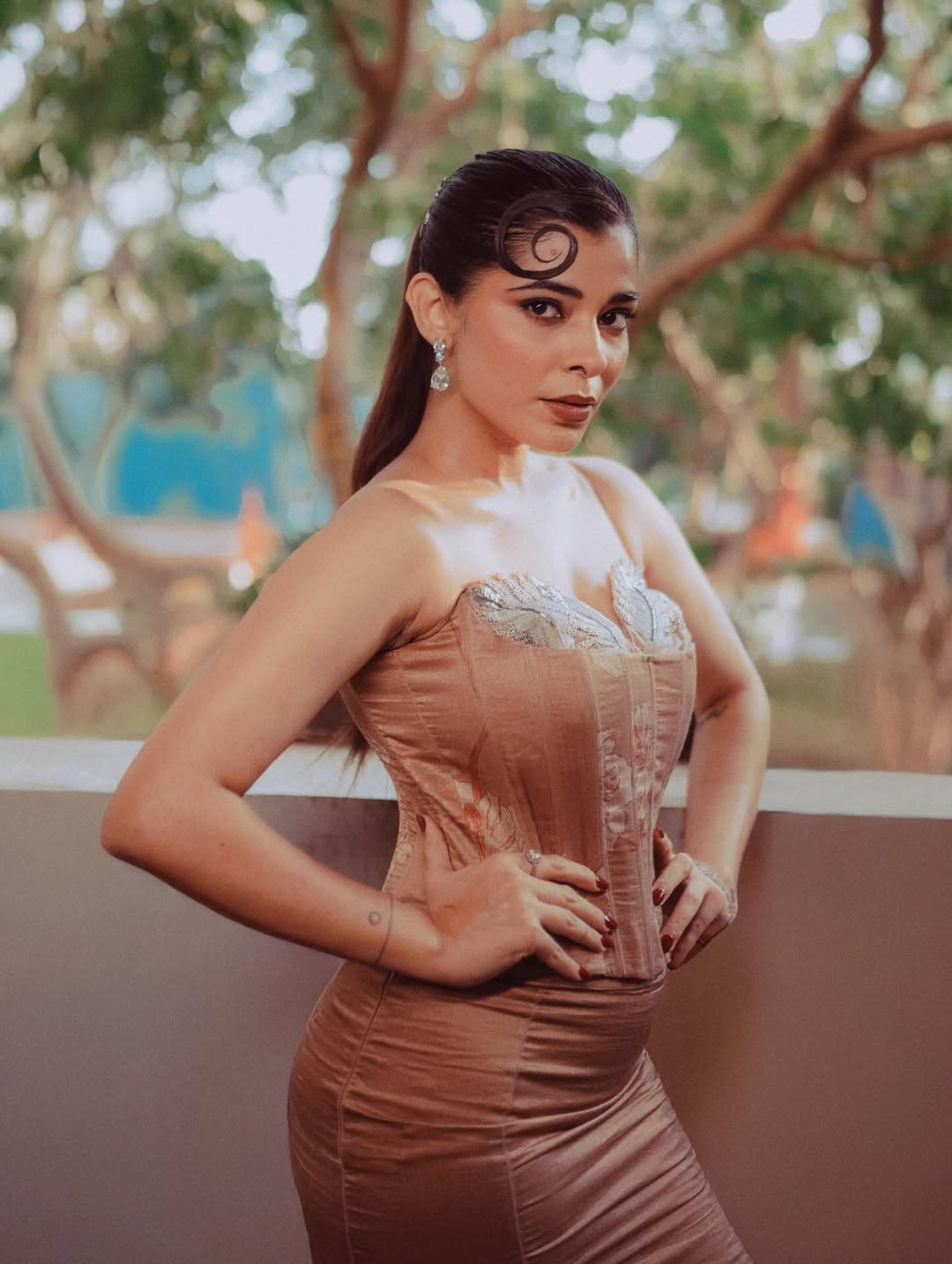 Mocha Empress Corset & Skirt ( As seen on Sakshi Keswani )