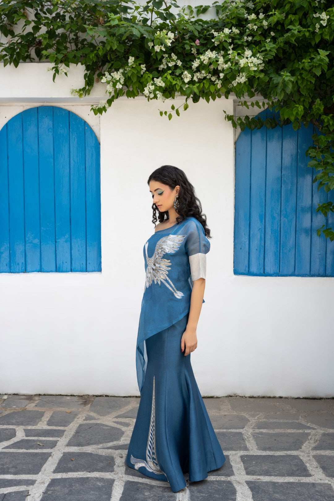 Blue Shyen Skirt Set