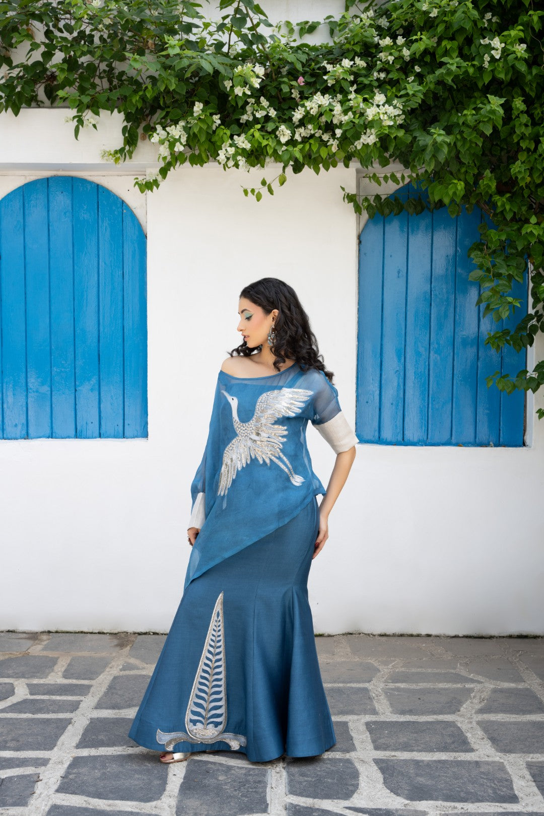 Blue Shyen Skirt Set