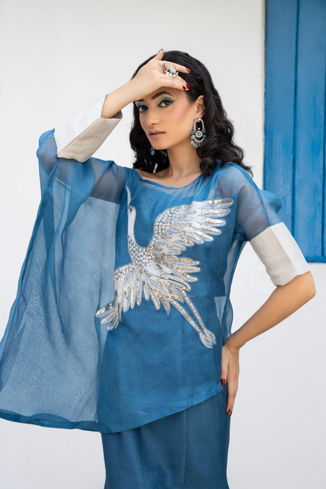 Blue Shyen Skirt Set