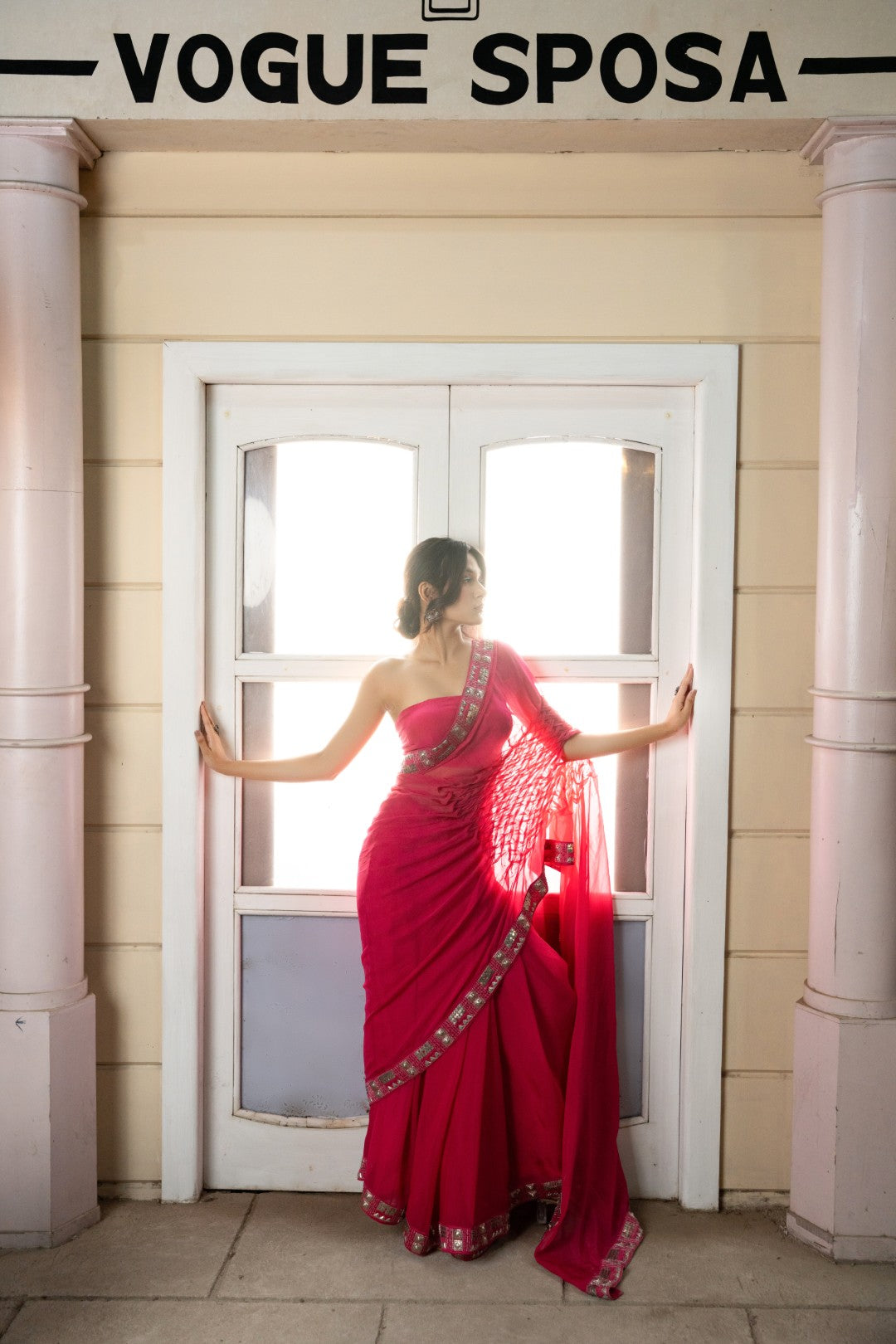 Rani Pink Smoking Saree