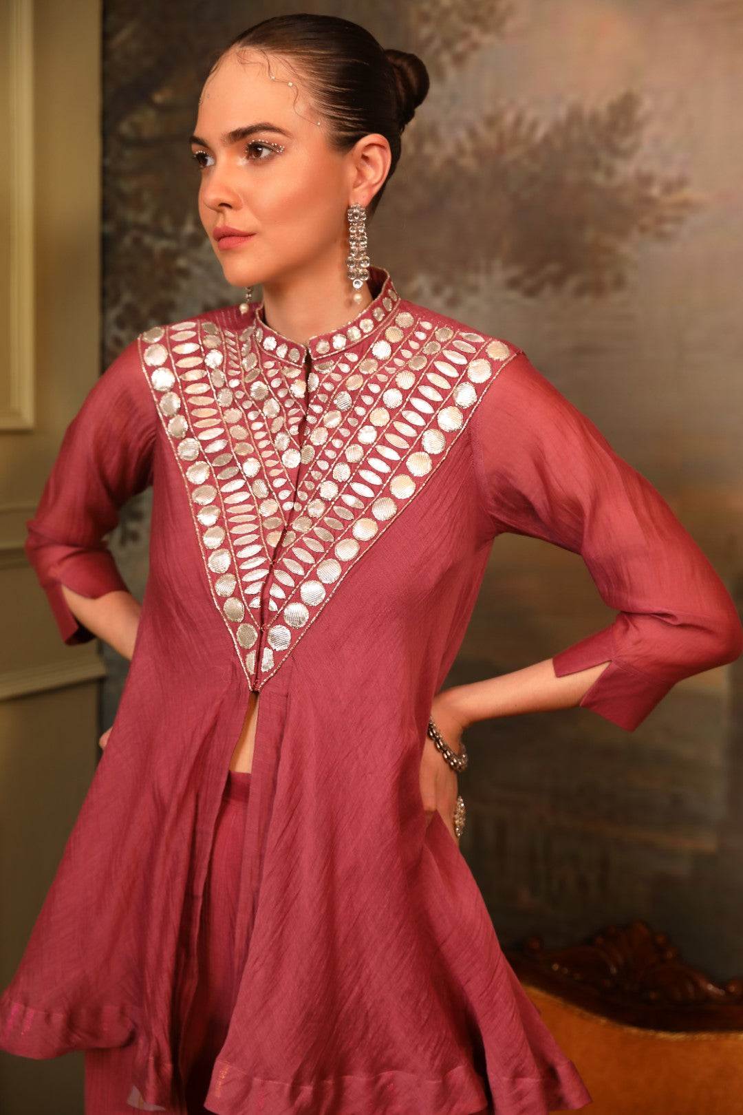 Coral Chanderi Sharara Set