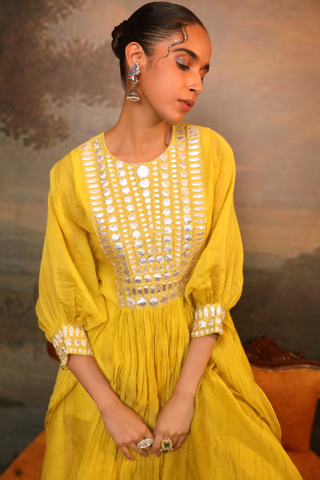 Lime Green Kaftan & Sharara Set