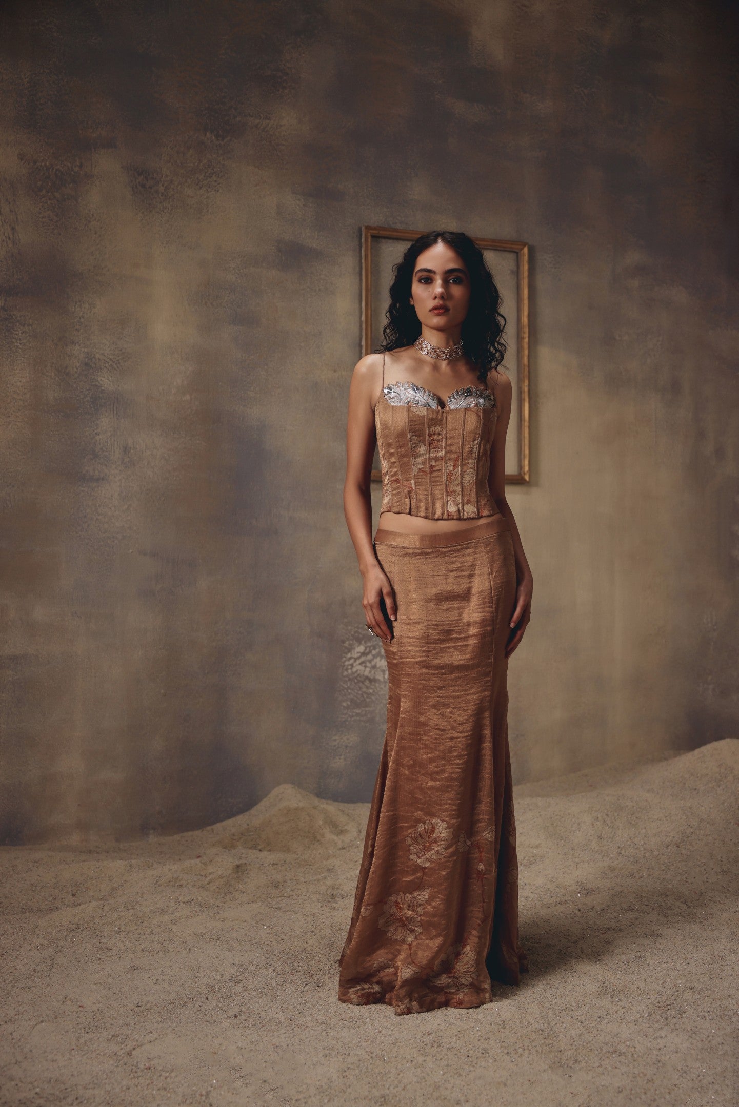 Mocha Empress Corset & Skirt ( As seen on Sakshi Keswani )