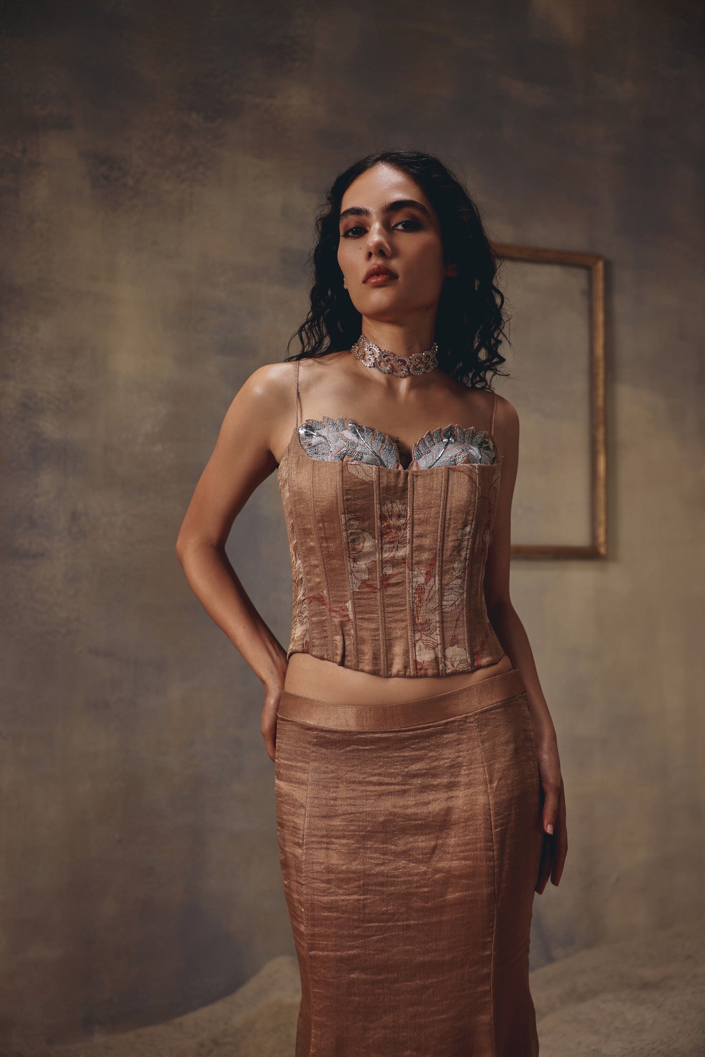 Mocha Empress Corset & Skirt ( As seen on Sakshi Keswani )