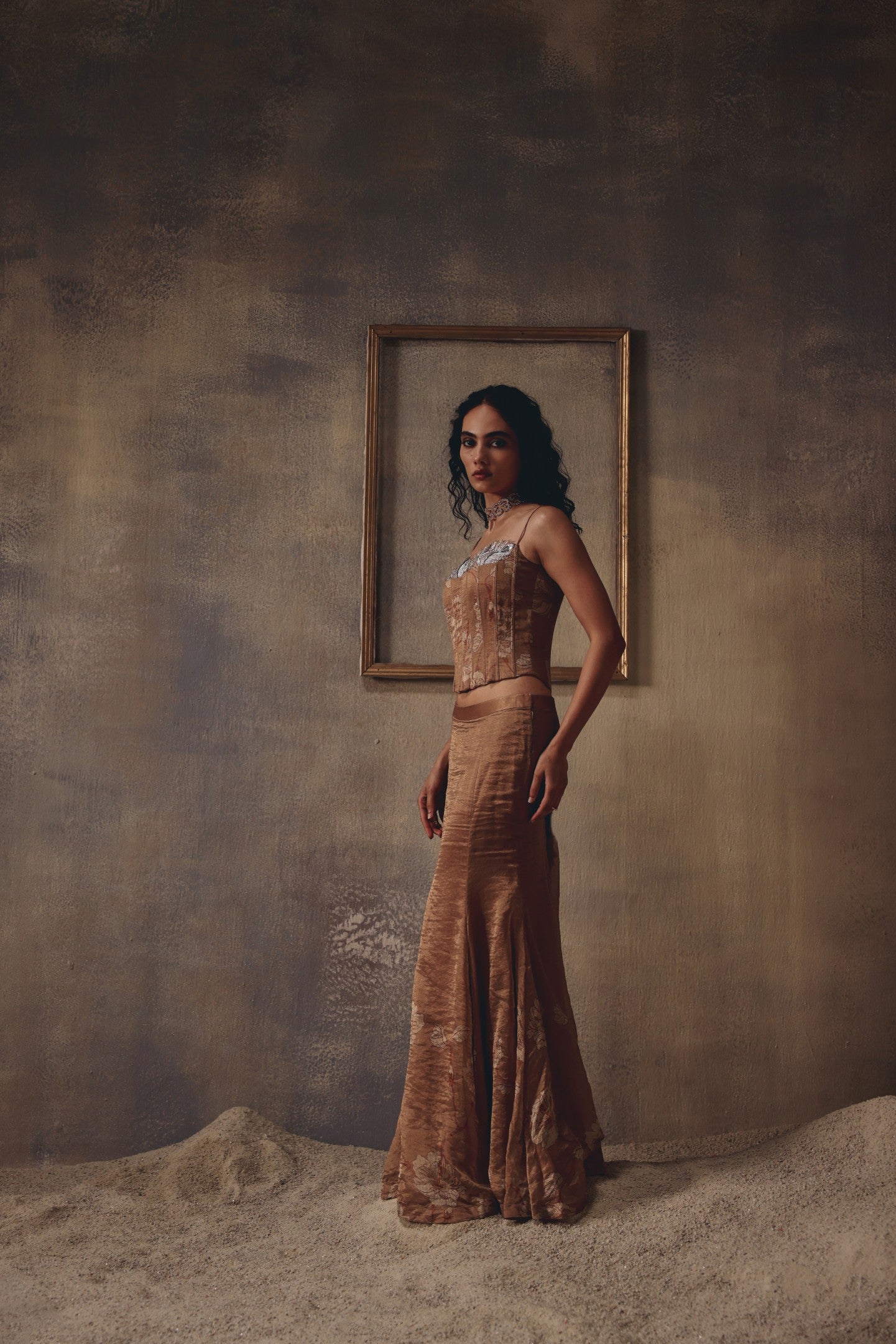 Mocha Empress Corset & Skirt ( As seen on Sakshi Keswani )