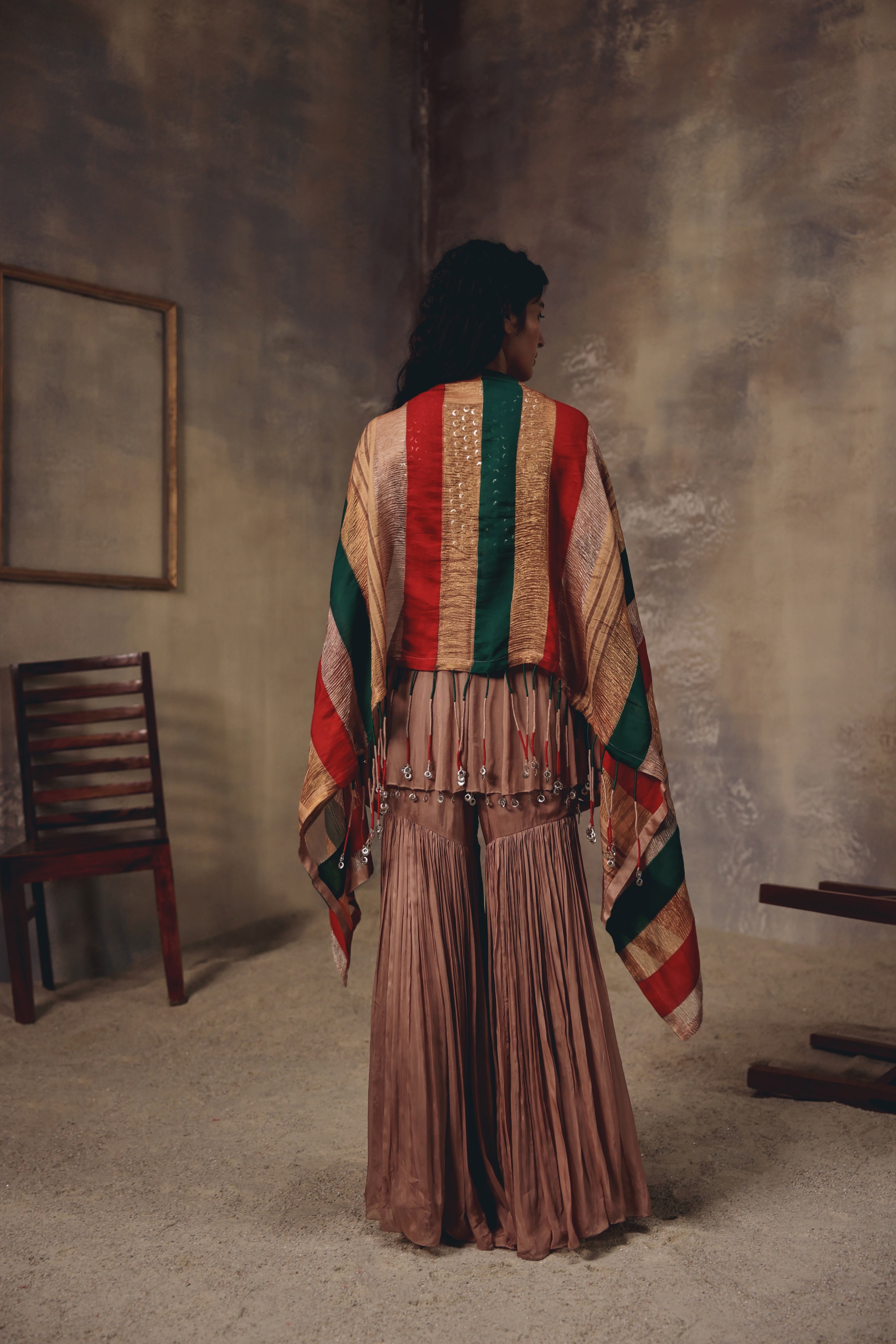 Soft Bronze Sharara Set