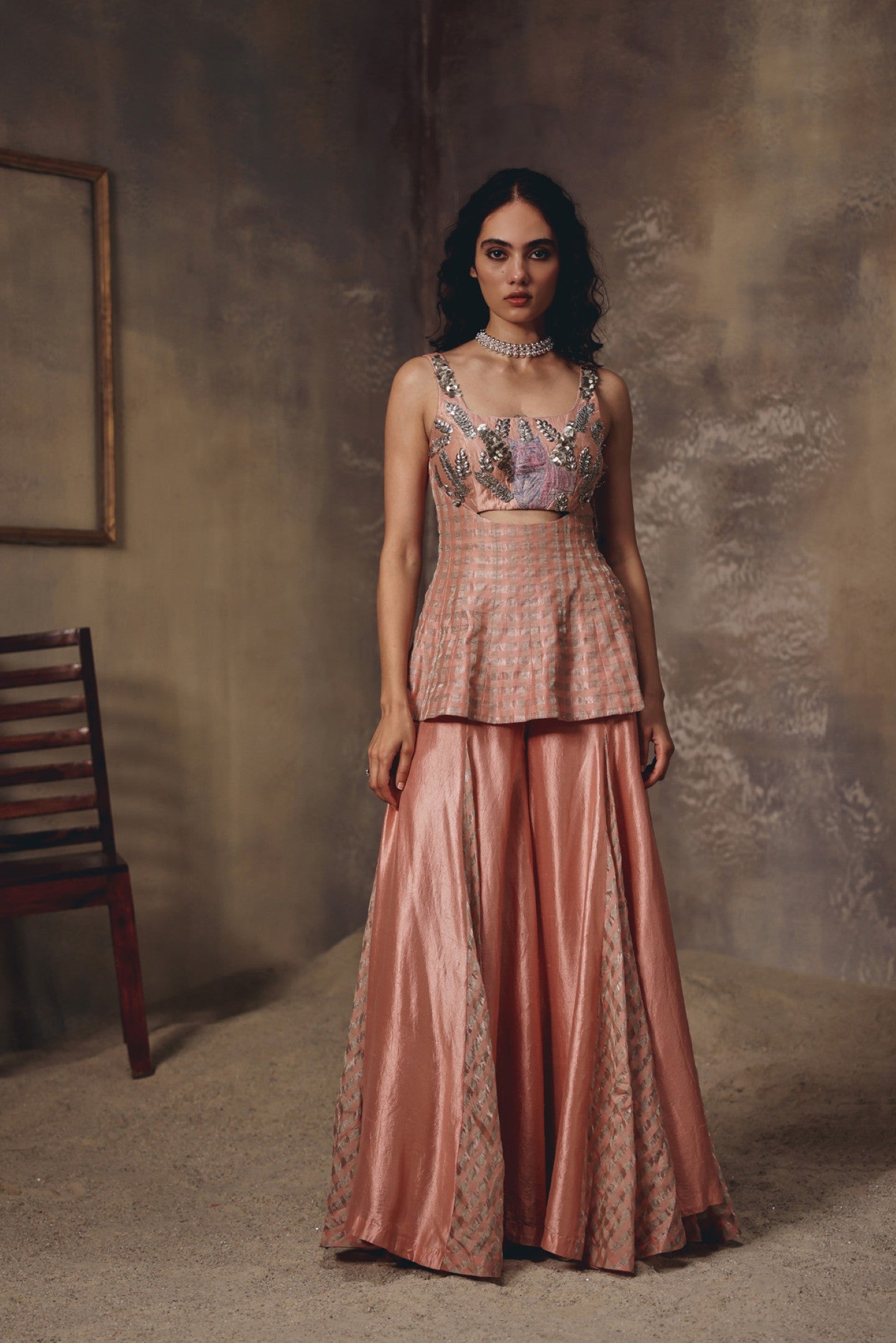 Blush Regal Peplum Set