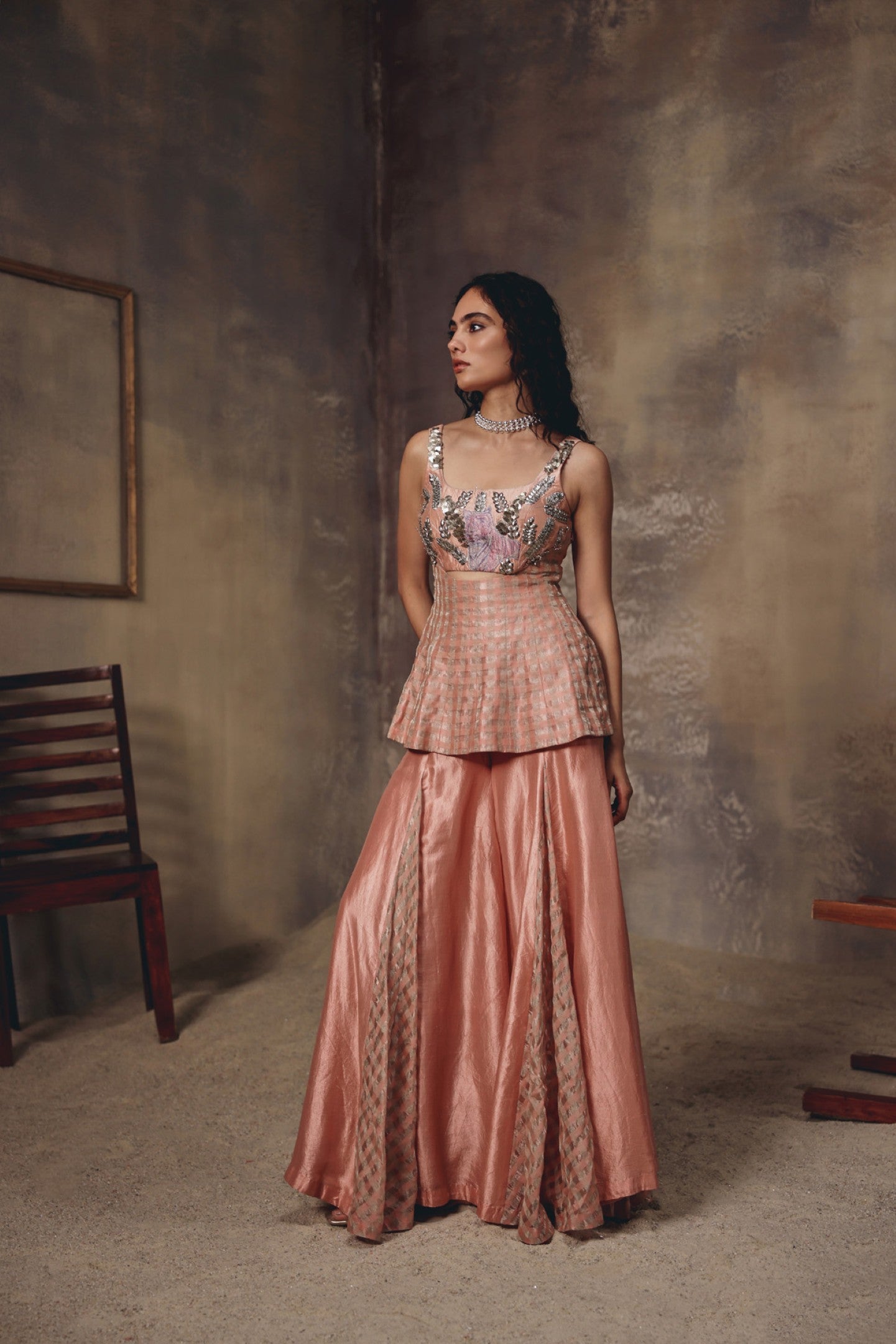 Blush Regal Peplum Set