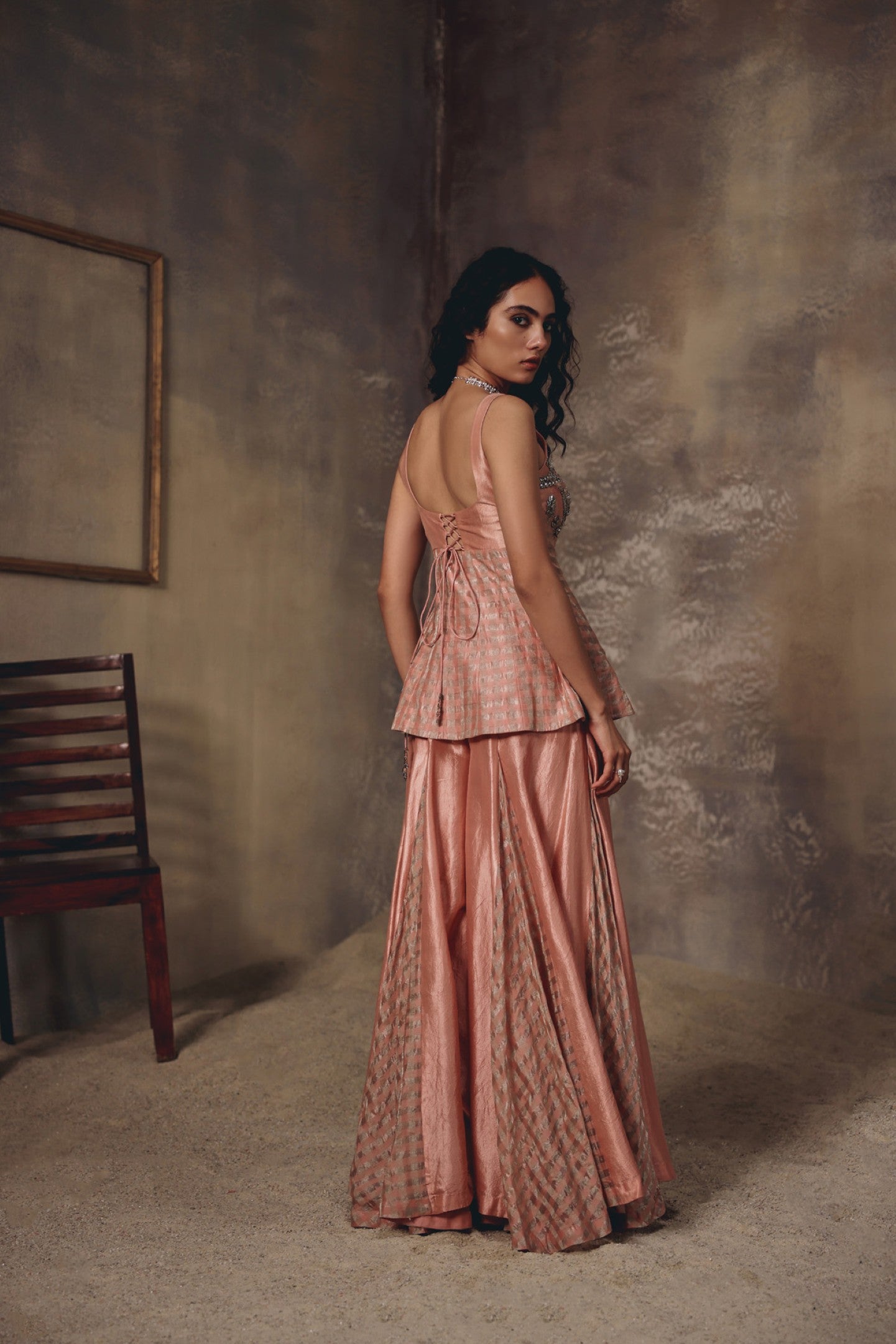 Blush Regal Peplum Set