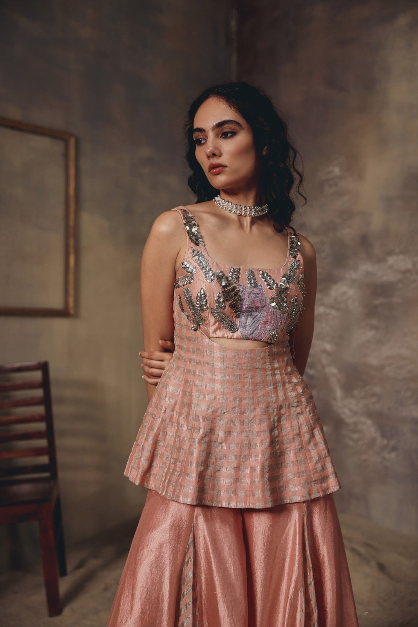 Blush Regal Peplum Set