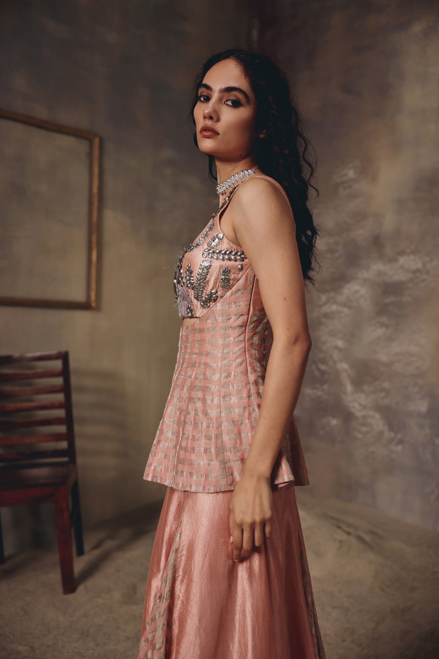 Blush Regal Peplum Set