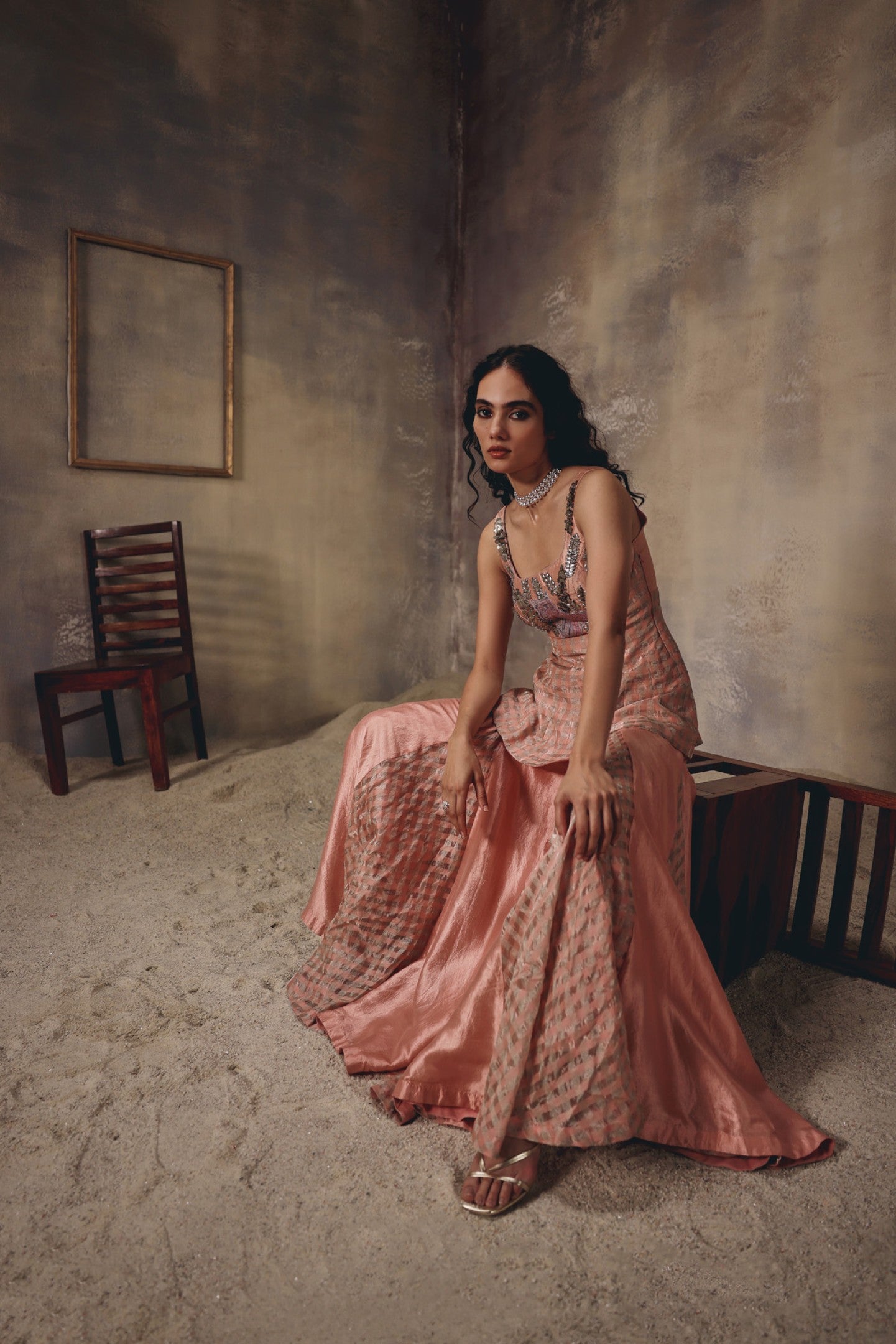 Blush Regal Peplum Set