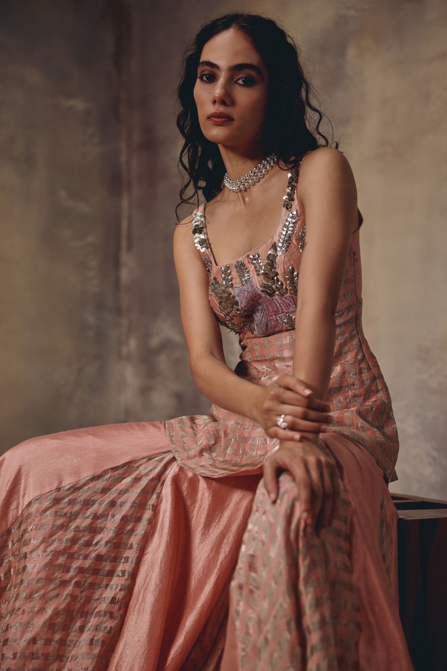 Blush Regal Peplum Set