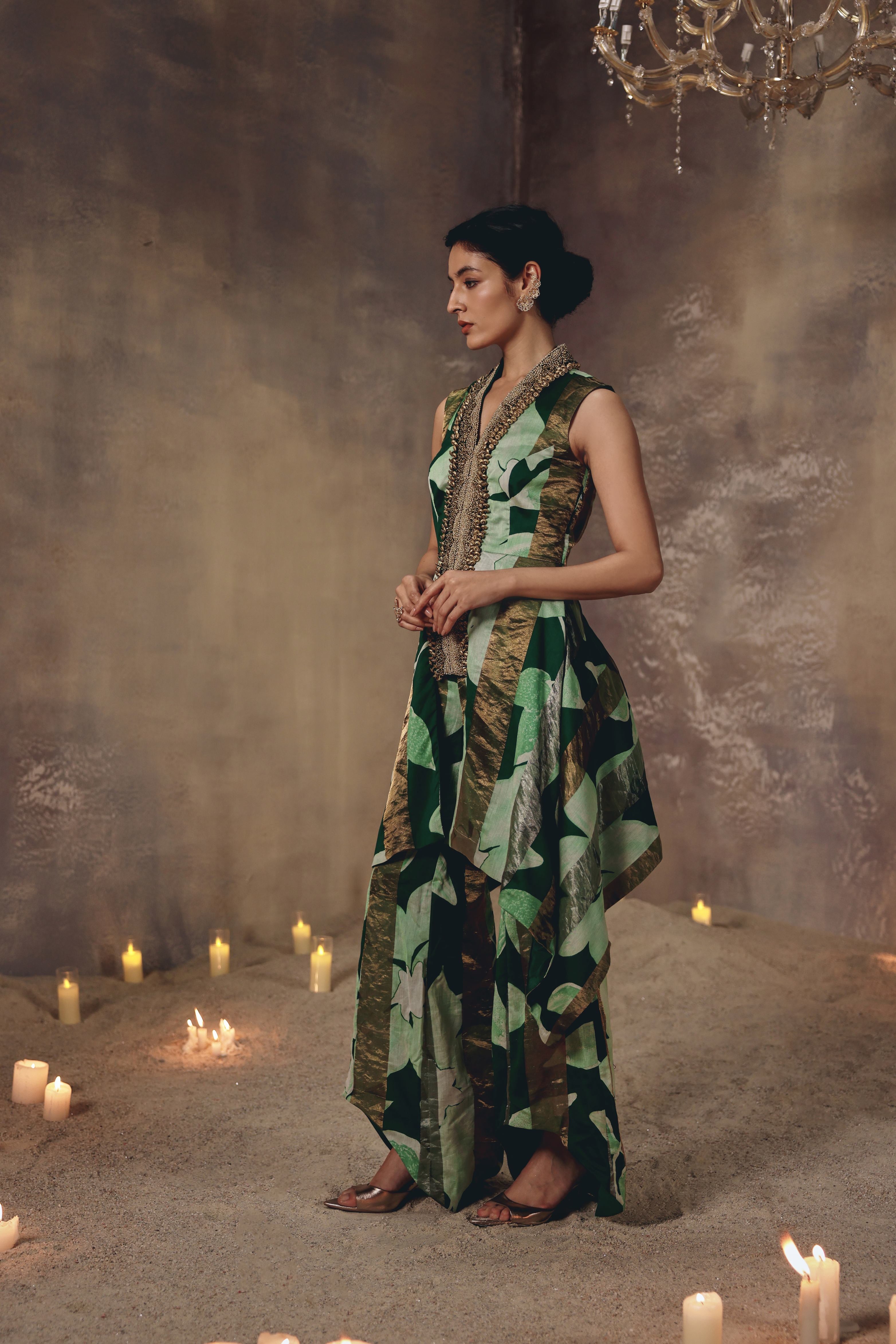 Emerald Antique Beaded Co-ord Set