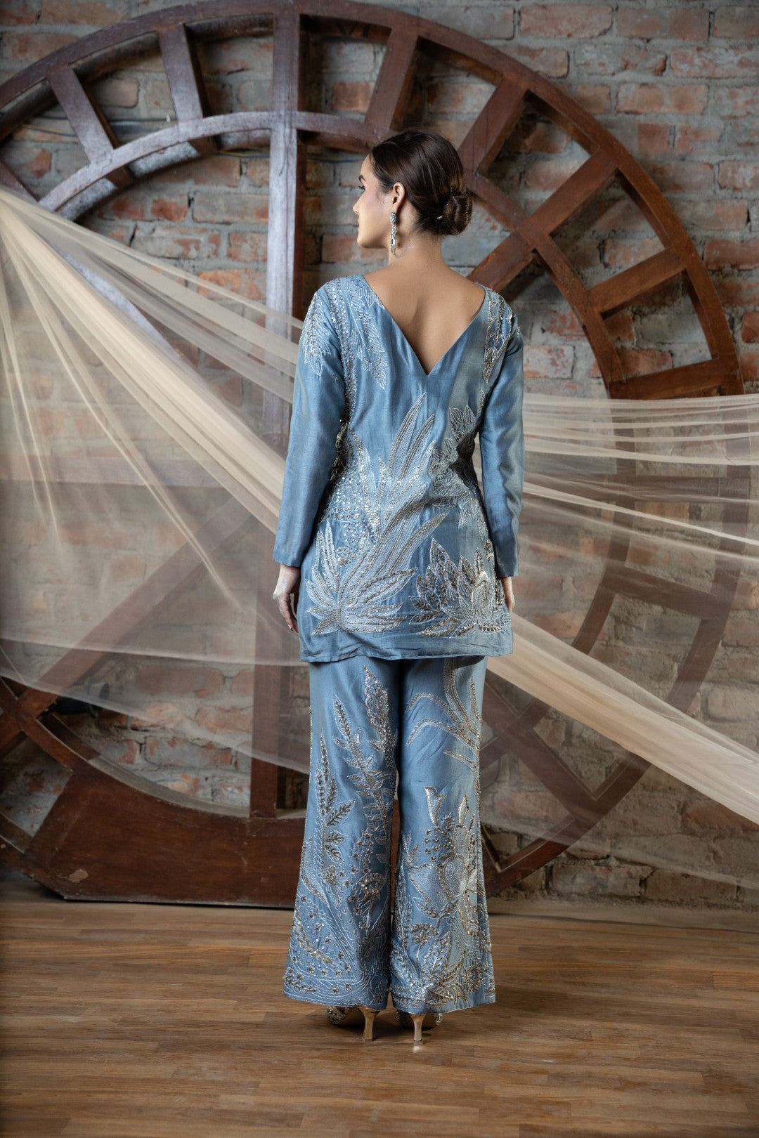 Sky blue silver dessert co-ord