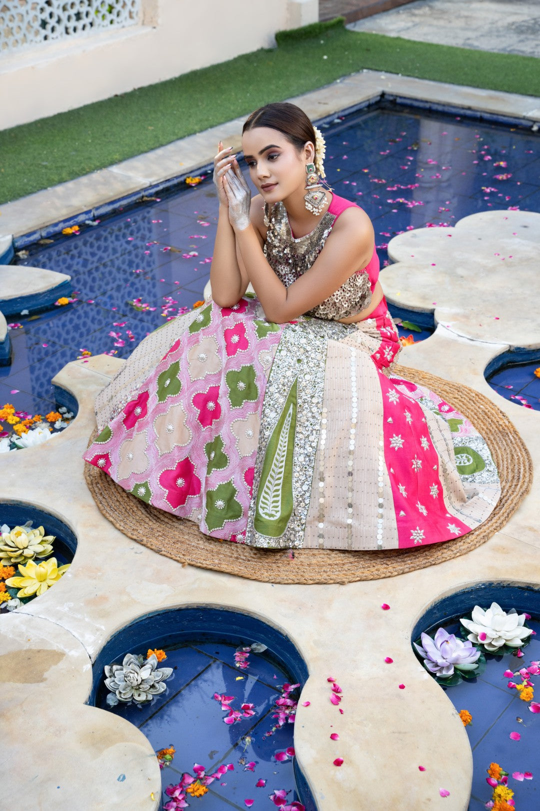 Multi hanging coins choli lehanga