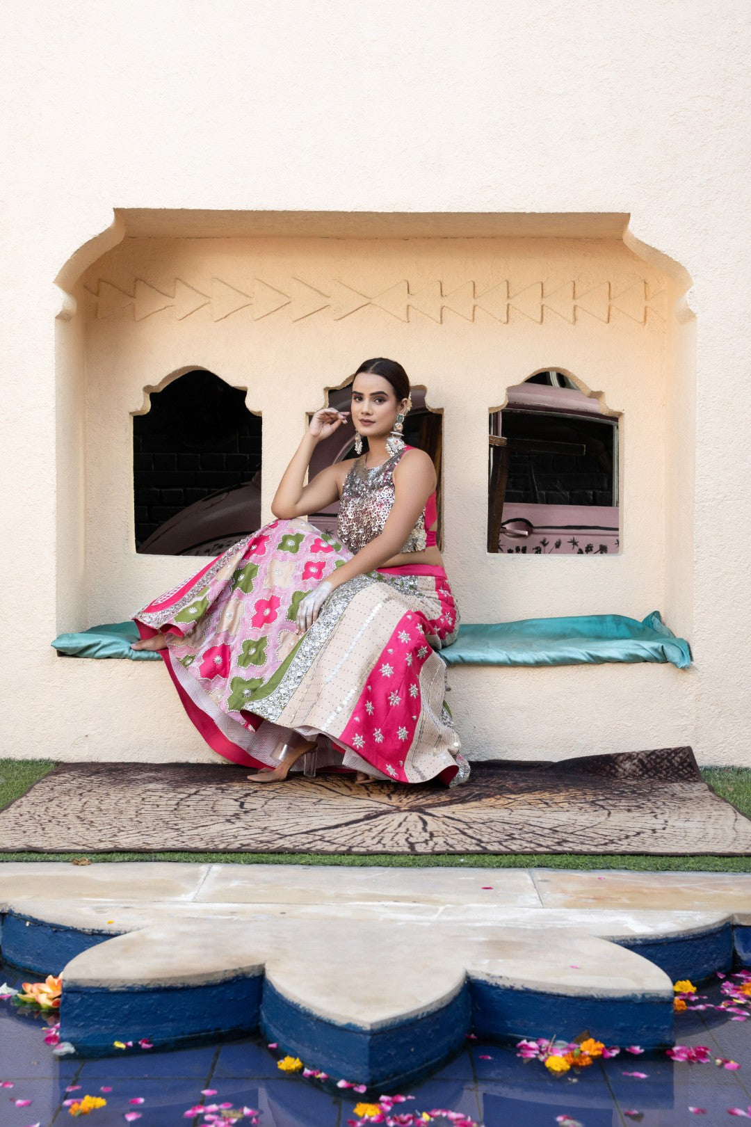 Multi hanging coins choli lehanga