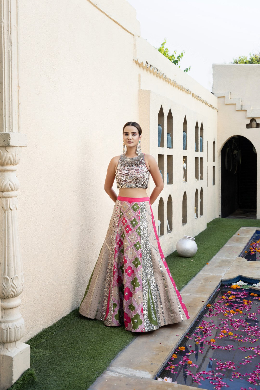Multi hanging coins choli lehanga