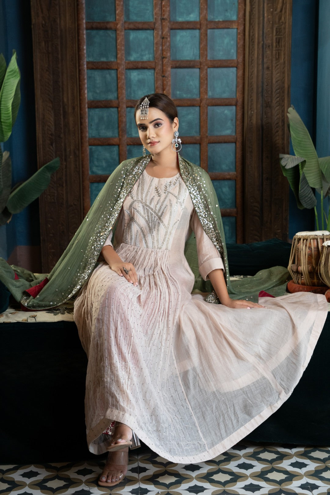 Beige Bliss Anarkali Set